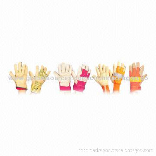 Half Leather Gloves, Pasted Cuff, 9/9.5/10.5/11-inch Size